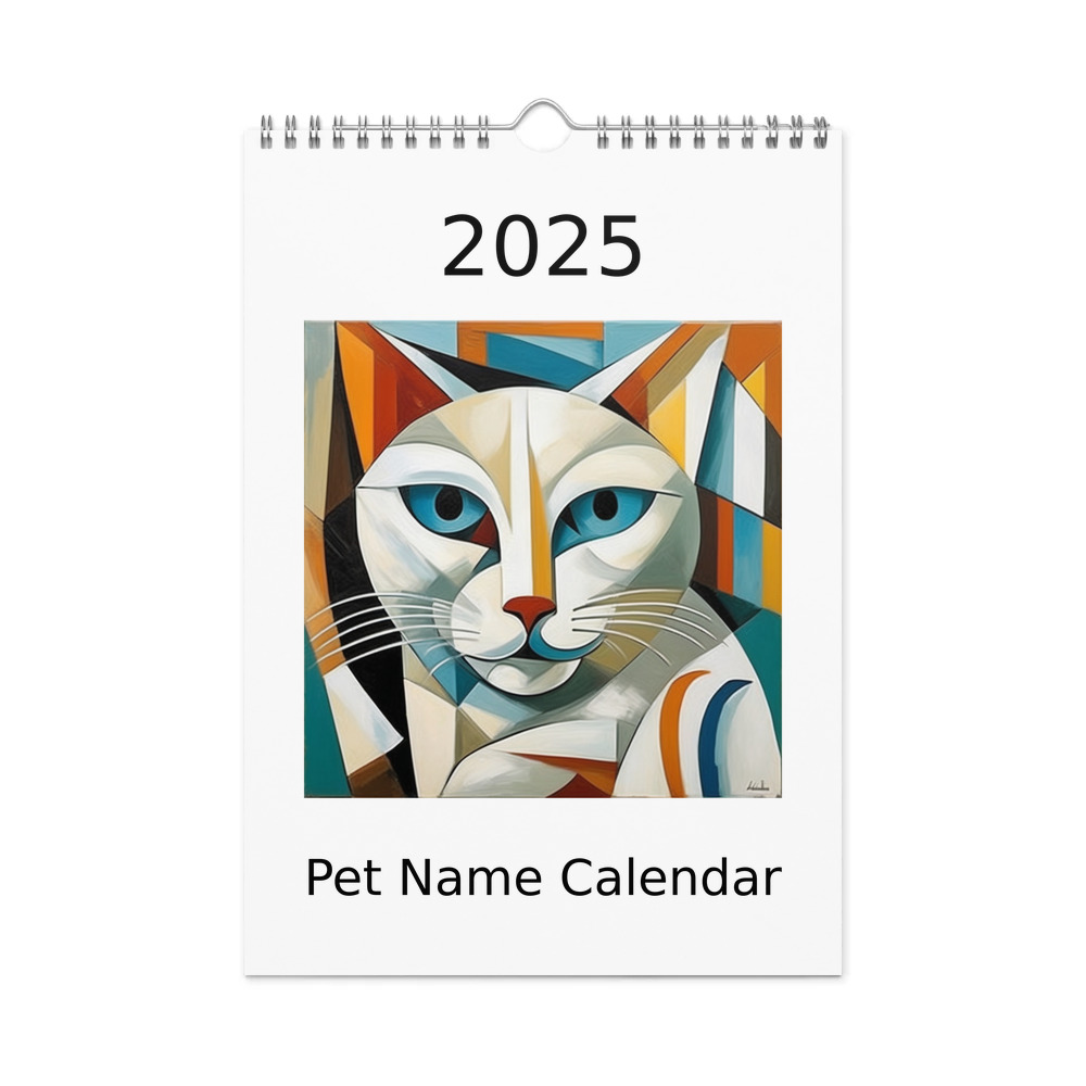 PugMug Custom White Companion Cat Wall Calendar (2026)