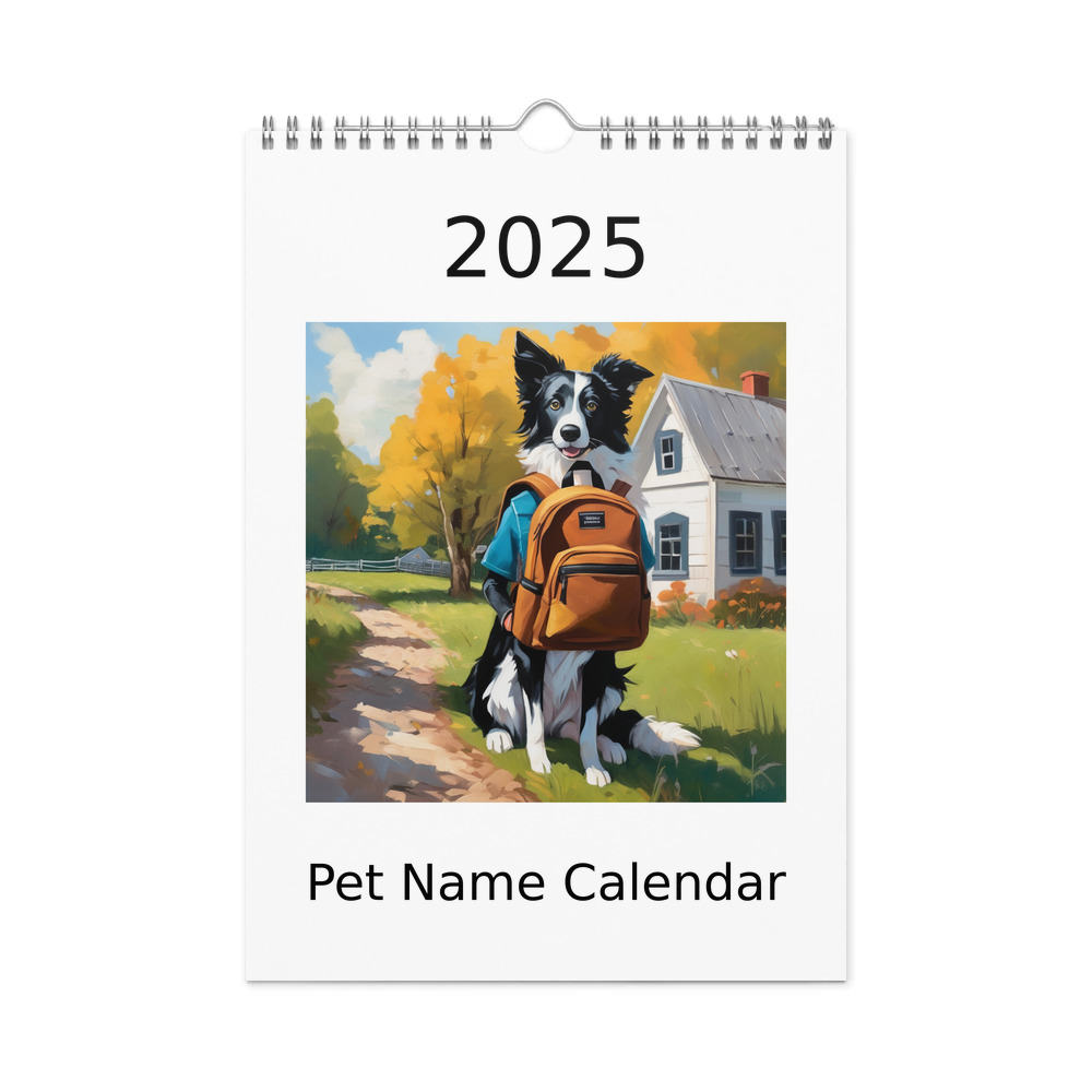 PugMug Custom Border Collie Wall Calendar (2026)