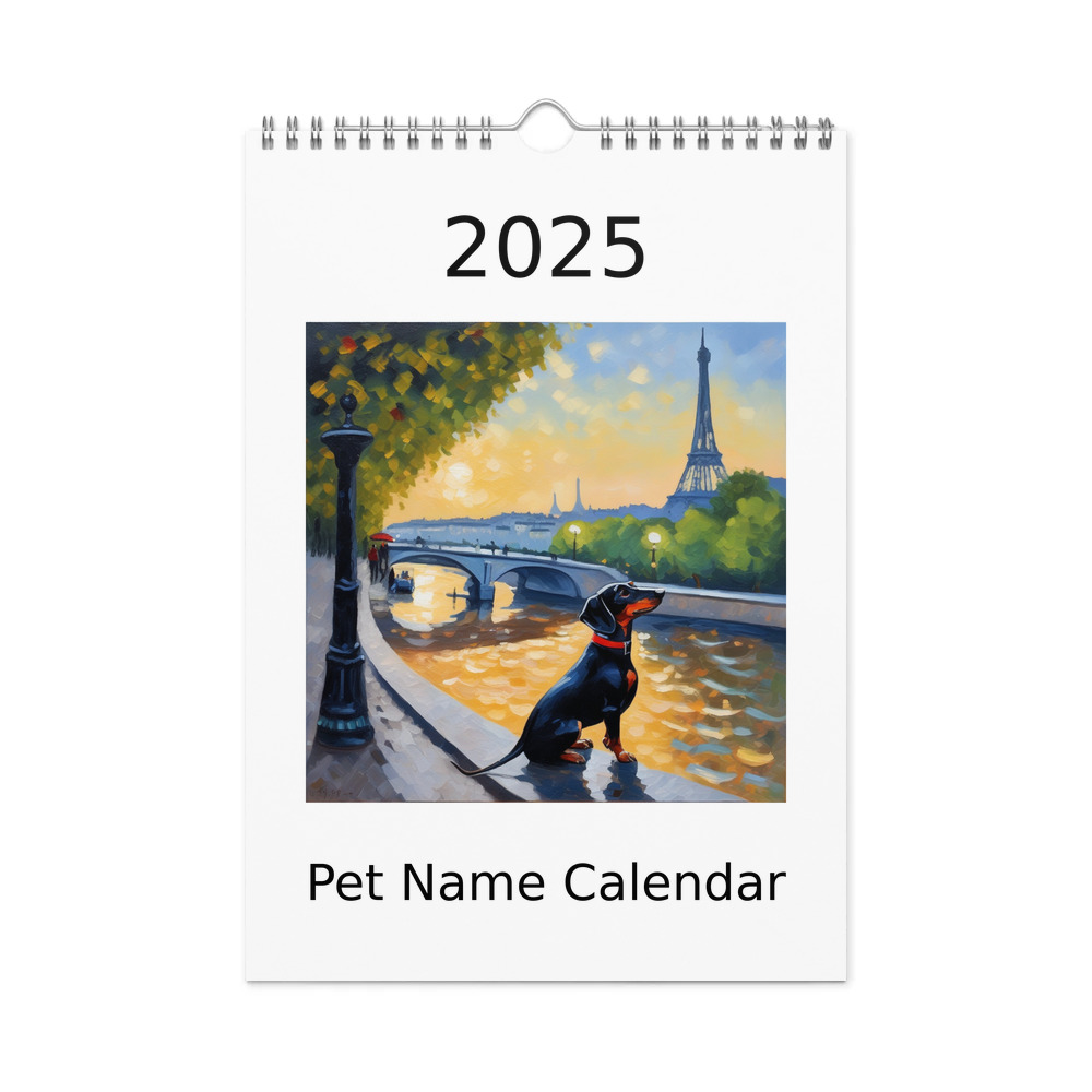 PugMug Custom Black Dachshund Wall Calendar (2026)
