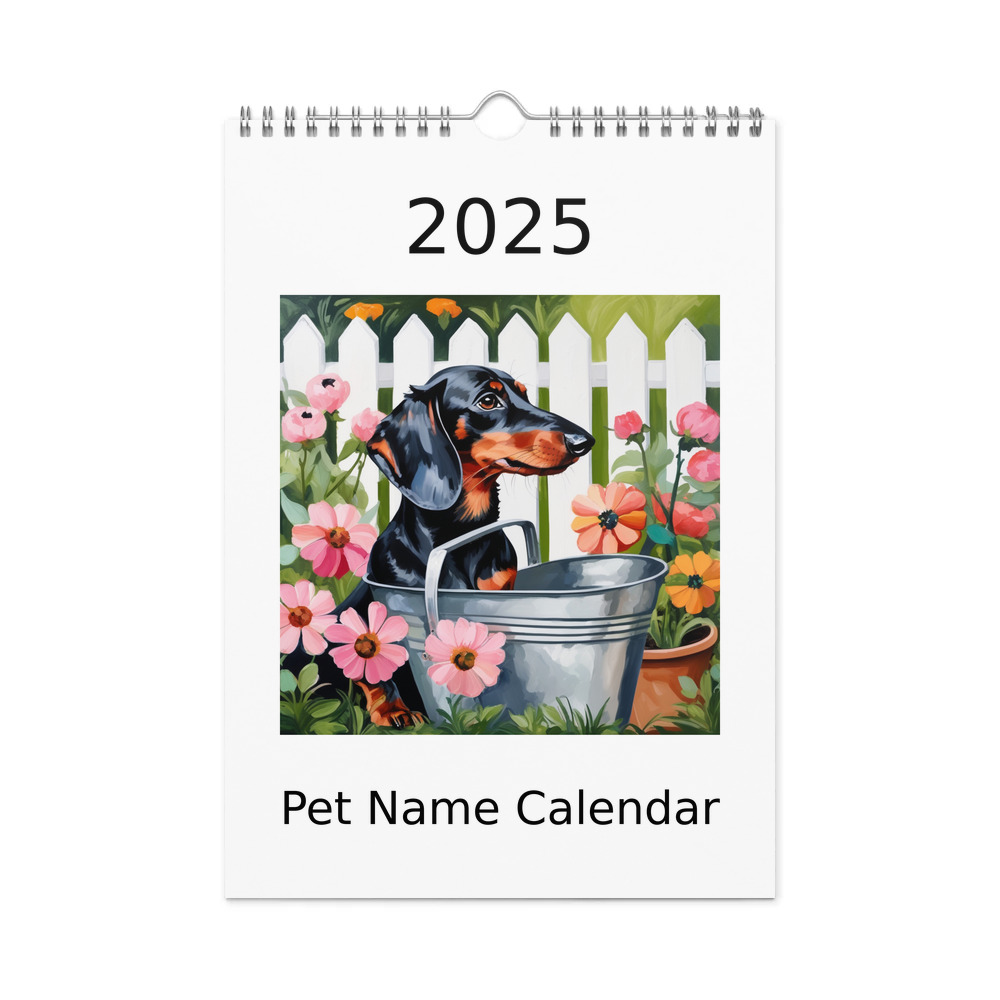 PugMug Custom Black Dachshund Wall Calendar (2026)