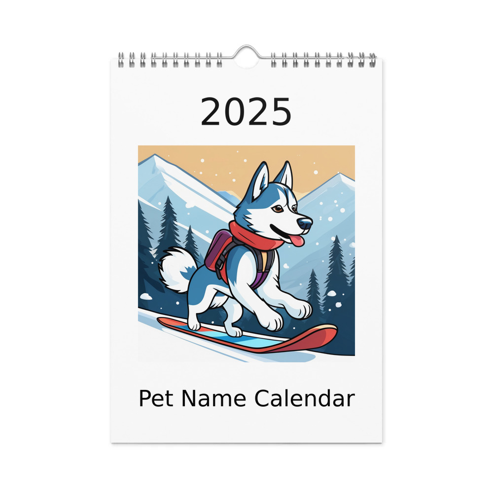 PugMug Custom Siberian Husky Wall Calendar (2026)