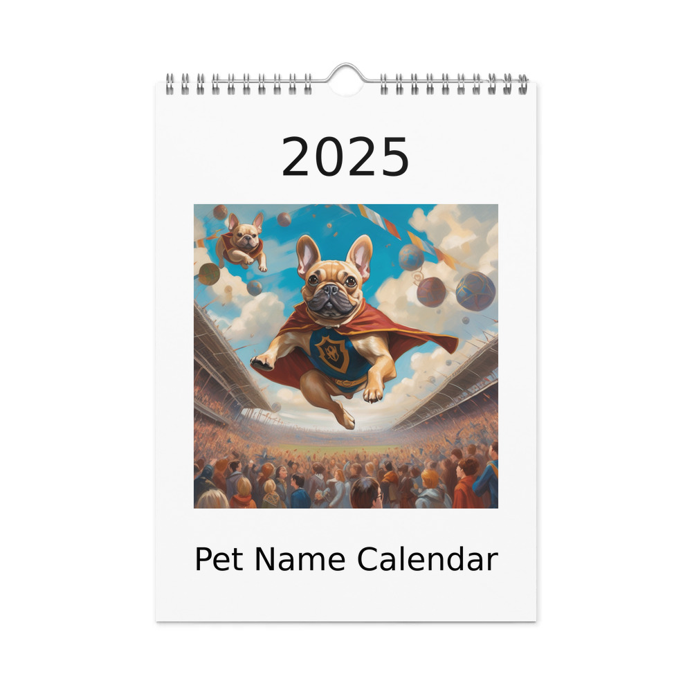 PugMug Custom Tan French Bulldog Wall Calendar (2026)
