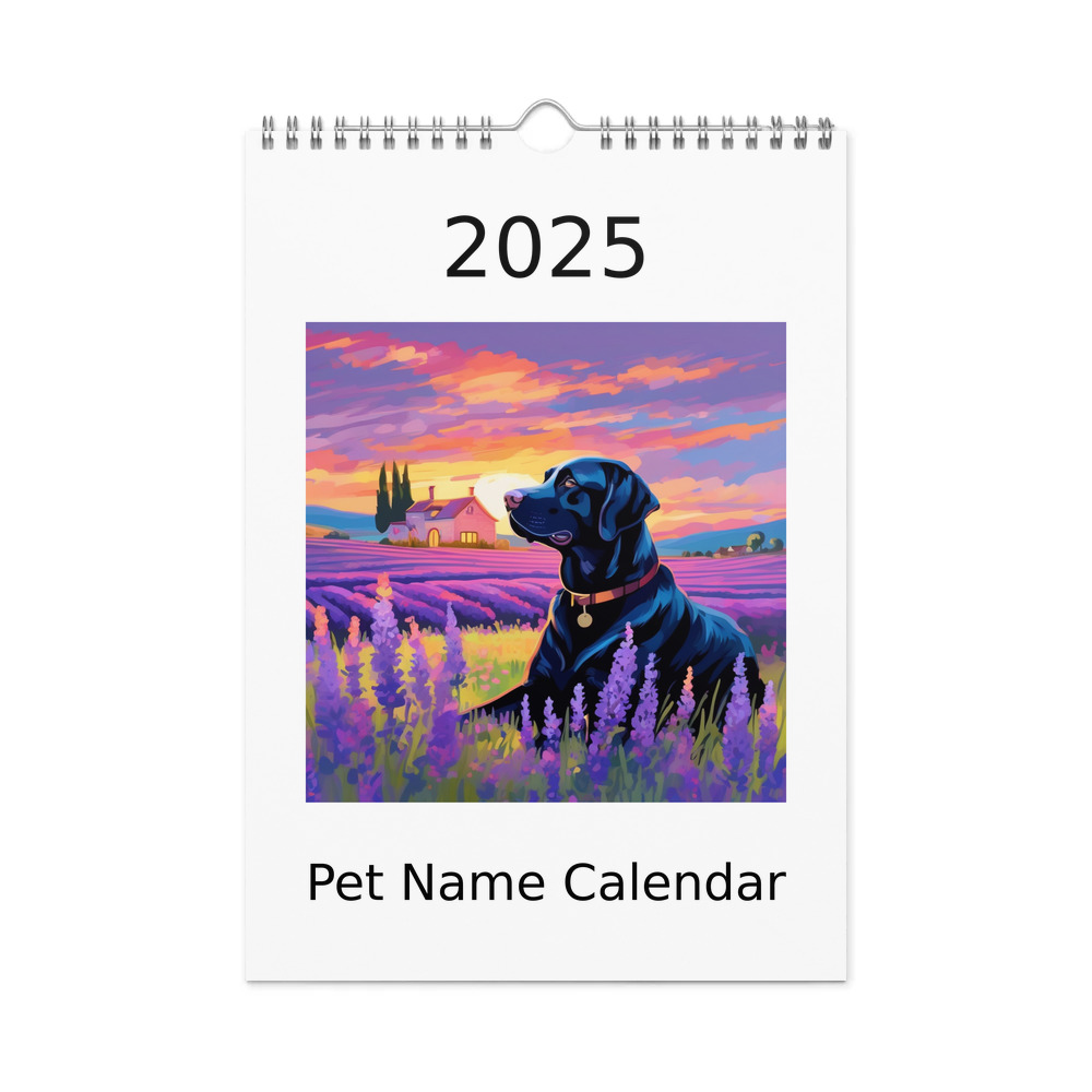 PugMug Custom Black Labrador Retriever Wall Calendar (2026)