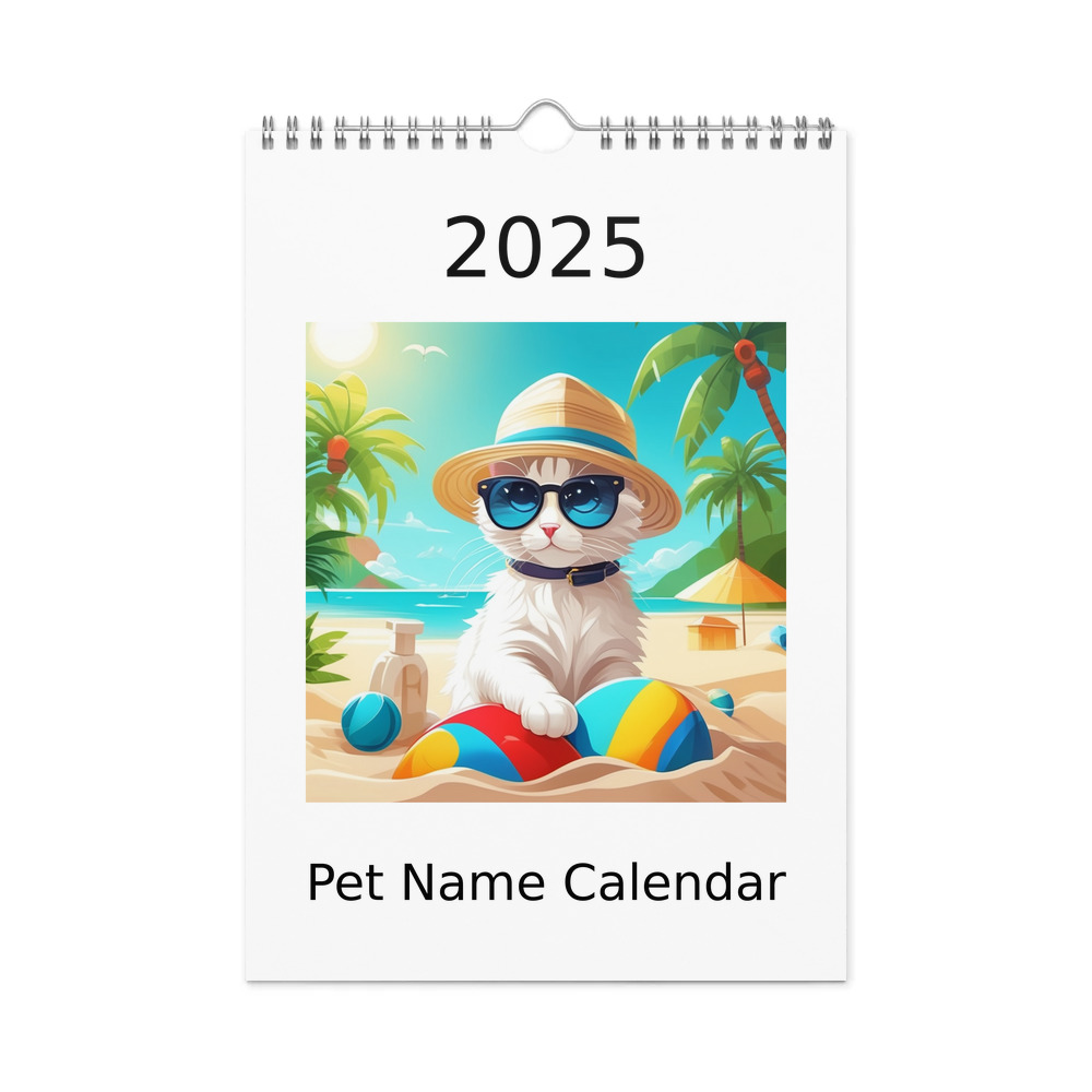 PugMug Custom White Companion Cat Wall Calendar (2026)