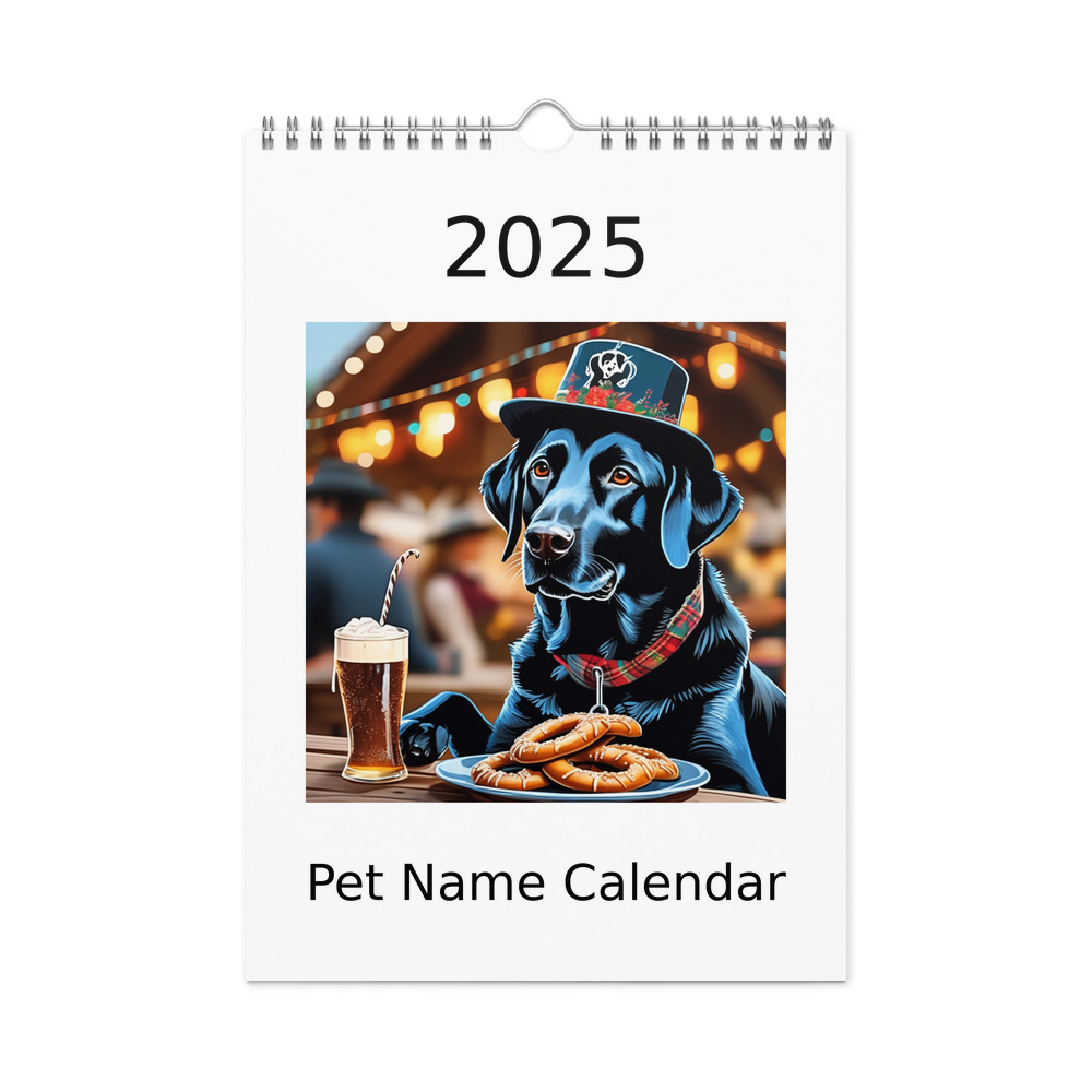 PugMug Custom Black Labrador Retriever Wall Calendar (2026)