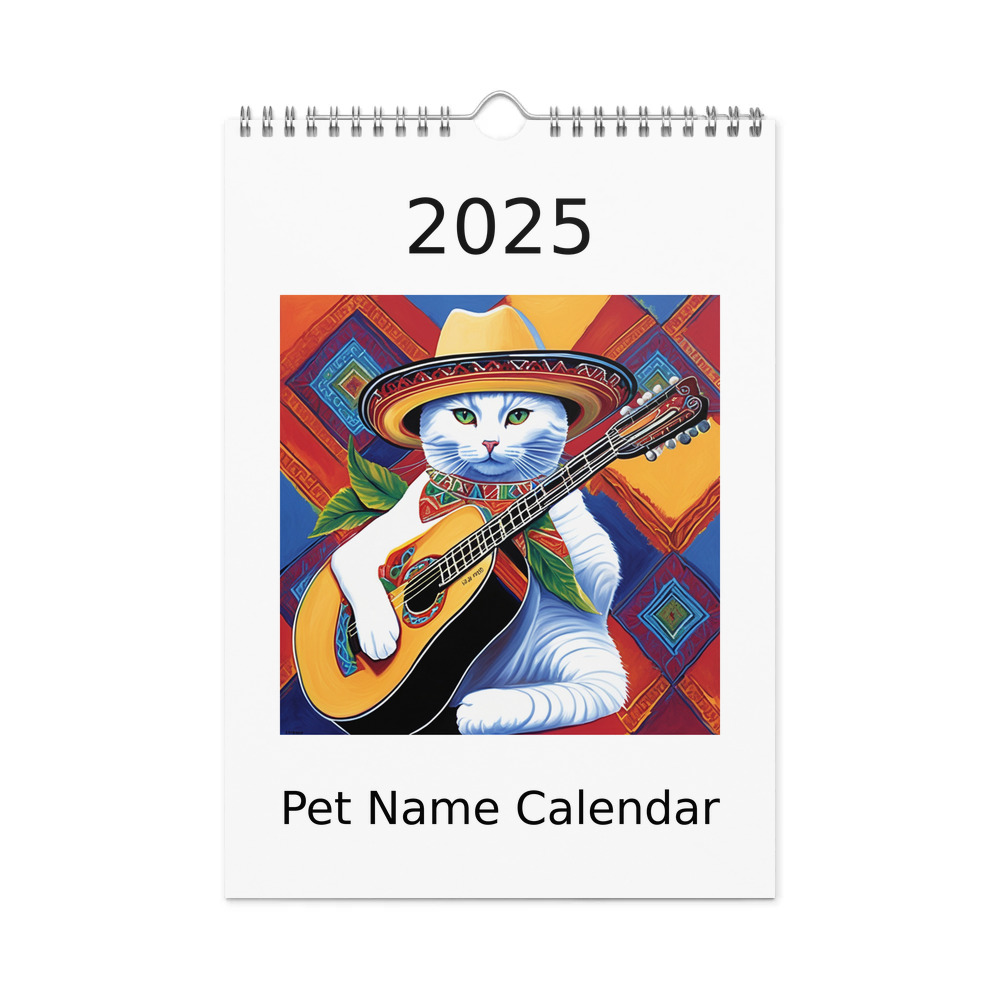 PugMug Custom White Companion Cat Wall Calendar (2026)