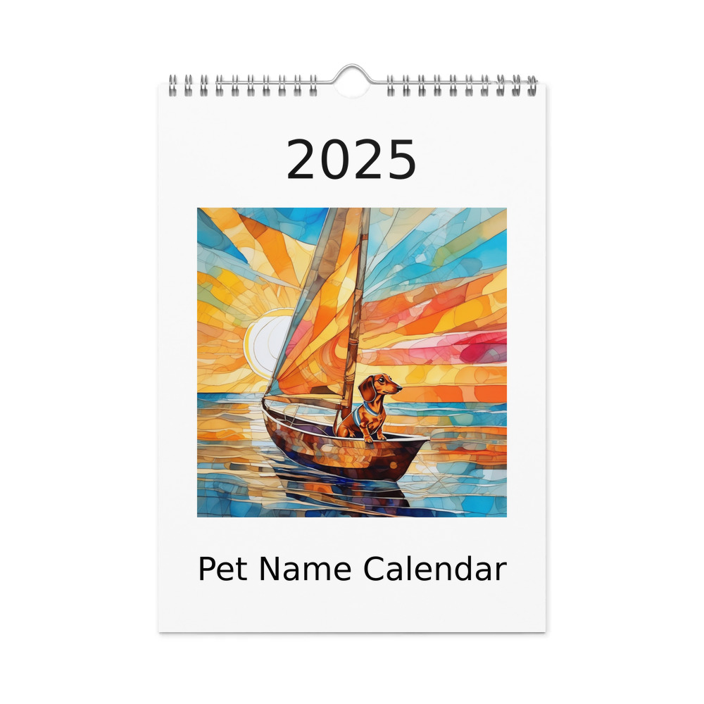 PugMug Custom Tan Dachshund Wall Calendar (2026)