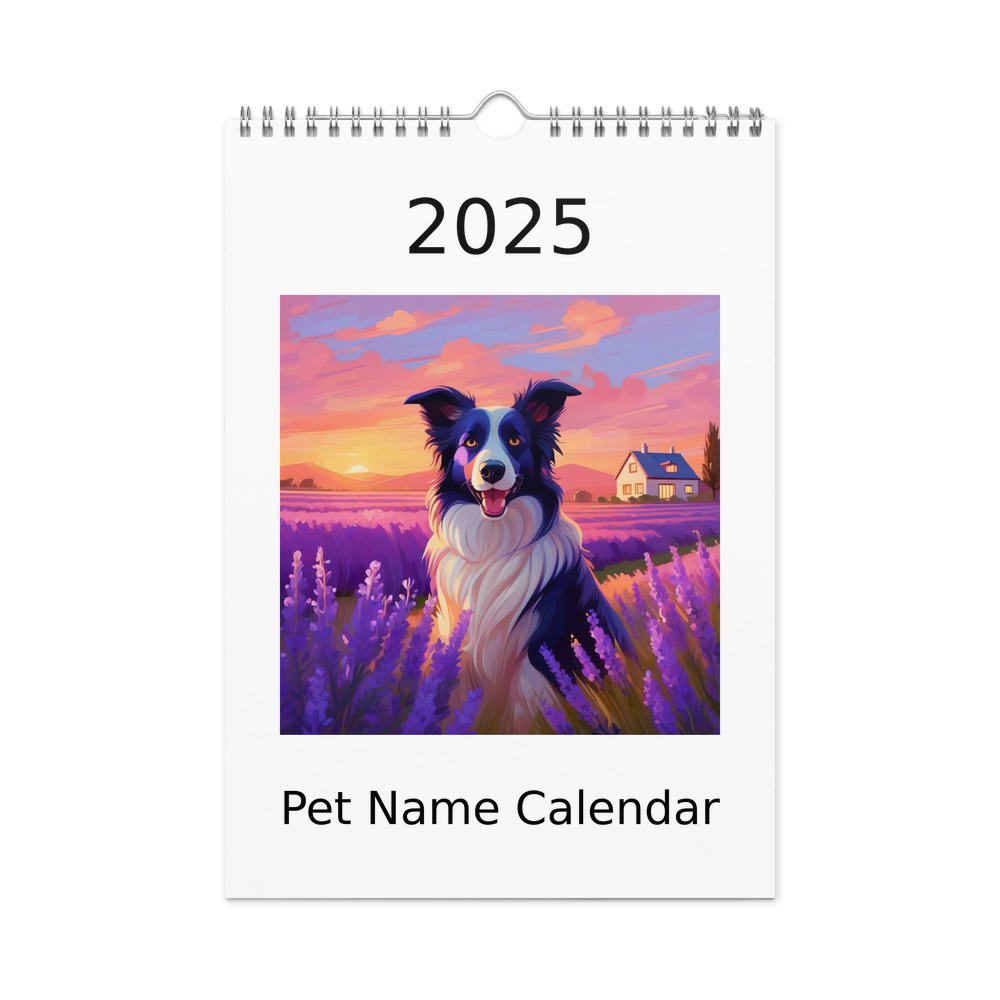 PugMug Custom Border Collie Wall Calendar (2026)
