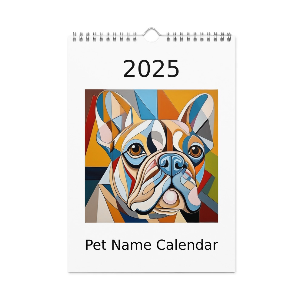 PugMug Custom Tan French Bulldog Wall Calendar (2026)