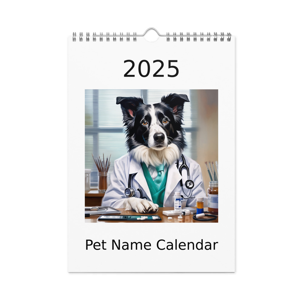 PugMug Custom Border Collie Wall Calendar (2026)