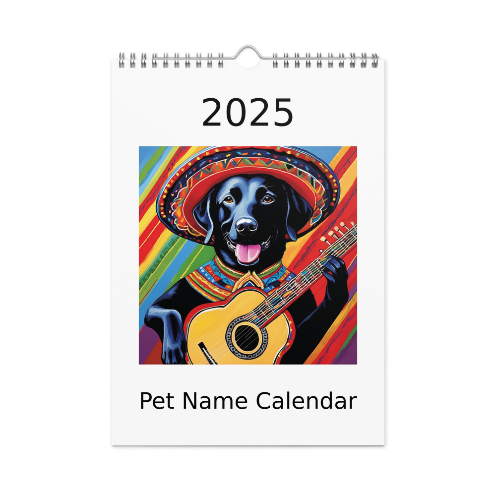 PugMug Custom Black Labrador Retriever Wall Calendar (2026)