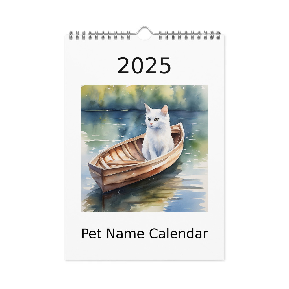 PugMug Custom White Companion Cat Wall Calendar (2026)