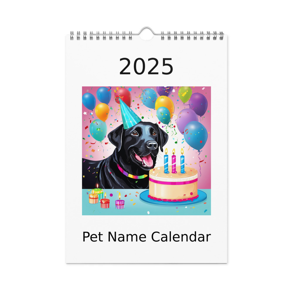 PugMug Custom Black Labrador Retriever Wall Calendar (2026)