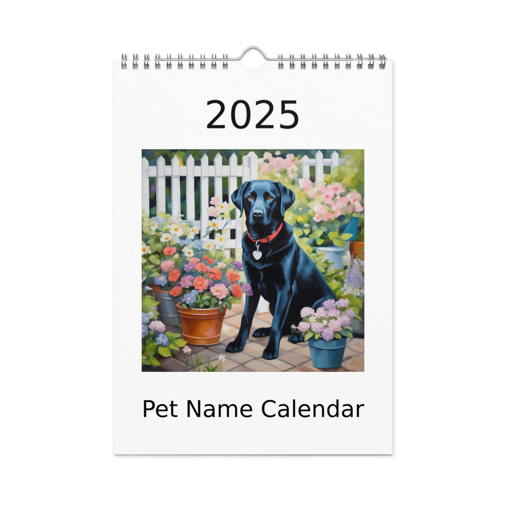 PugMug Custom Black Labrador Retriever Wall Calendar (2026)