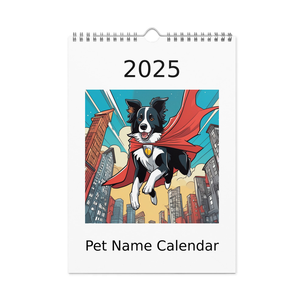 PugMug Custom Border Collie Wall Calendar (2026)