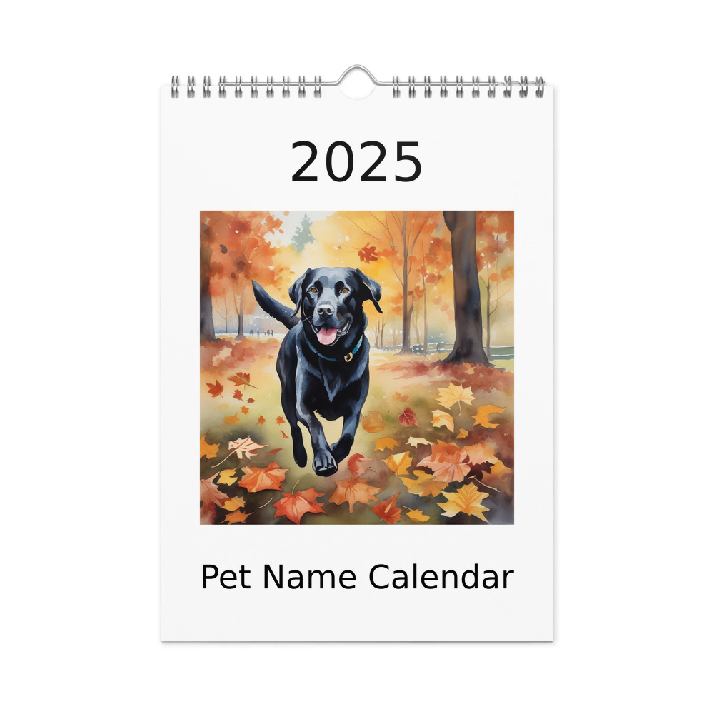 PugMug Custom Black Labrador Retriever Wall Calendar (2026)