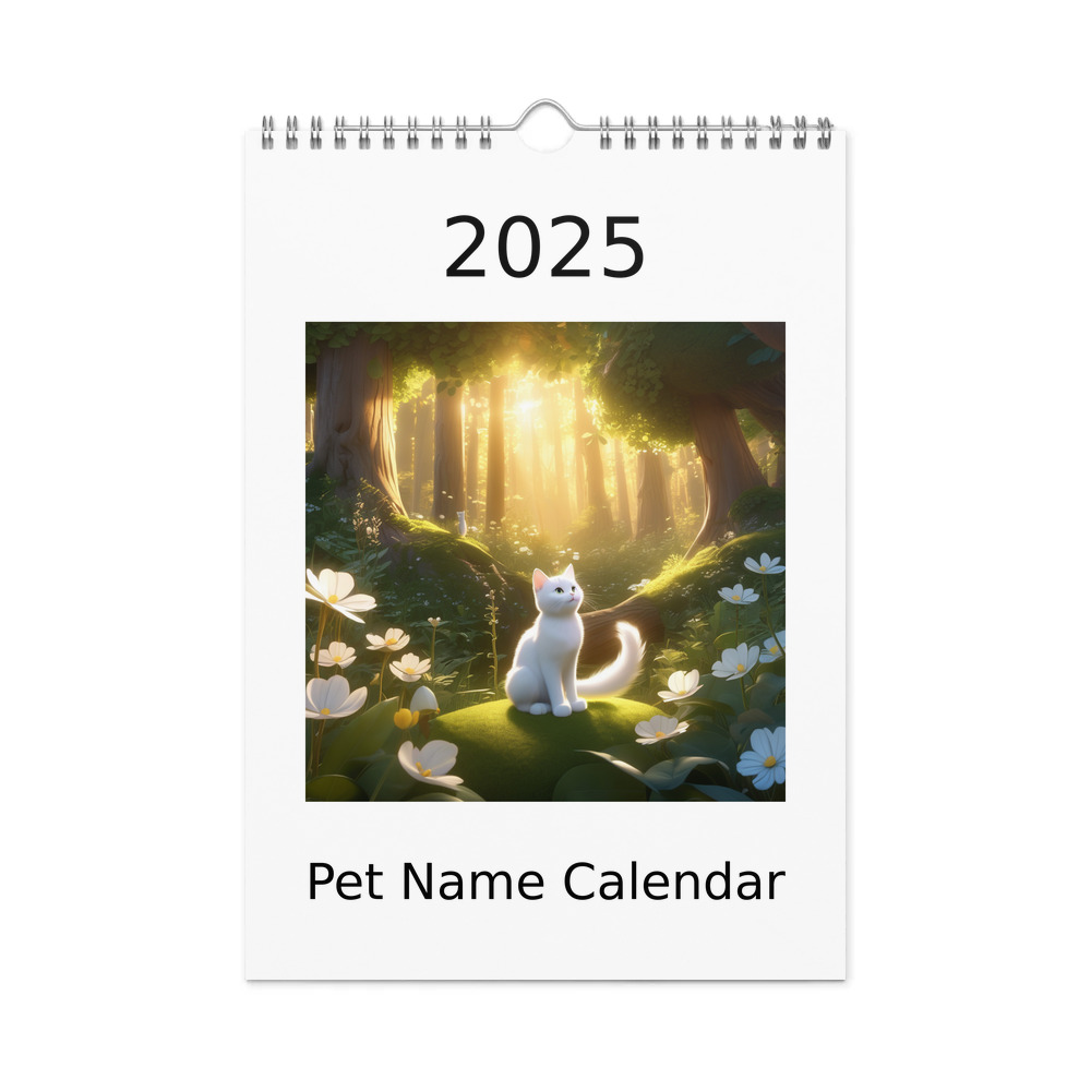PugMug Custom White Companion Cat Wall Calendar (2026)