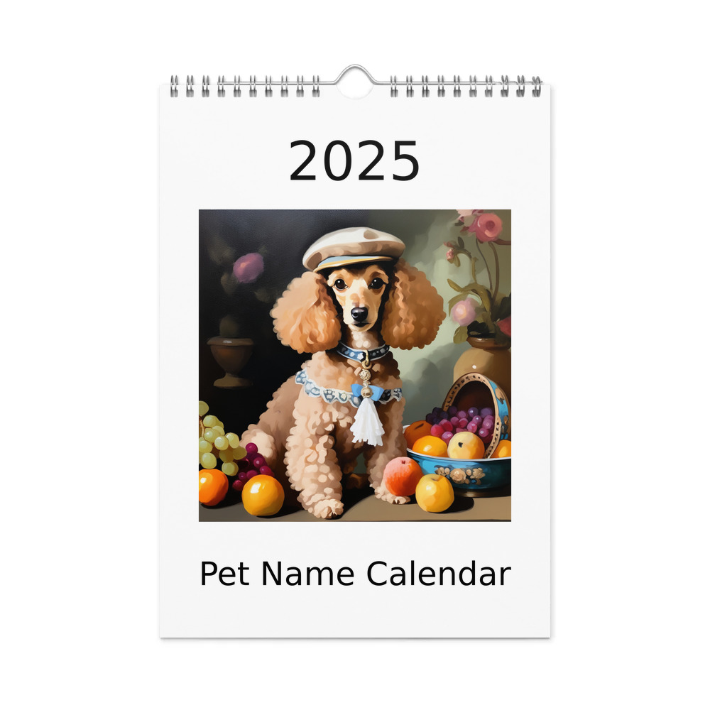 PugMug Custom Tan Poodle Wall Calendar (2026)