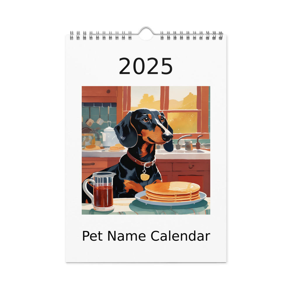 PugMug Custom Black Dachshund Wall Calendar (2026)