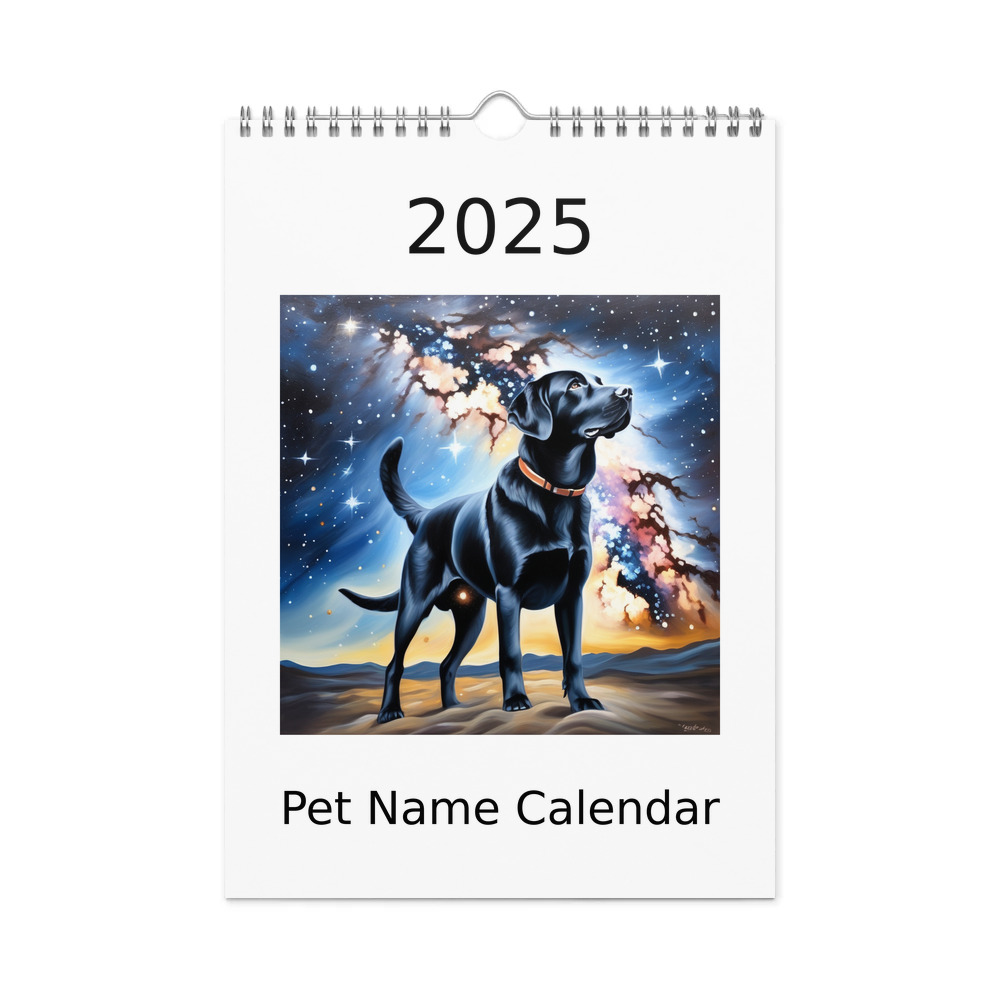 PugMug Custom Black Labrador Retriever Wall Calendar (2026)