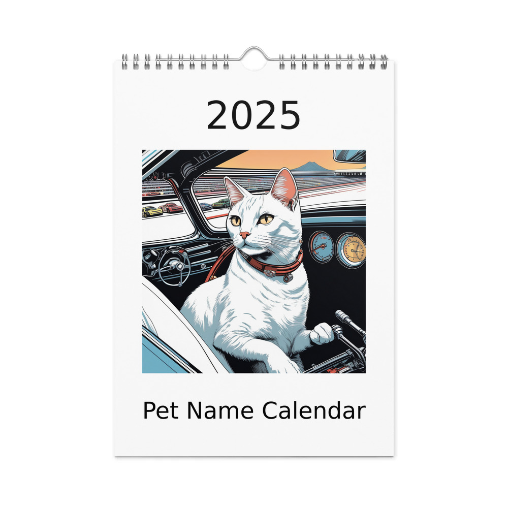 PugMug Custom White Companion Cat Wall Calendar (2026)
