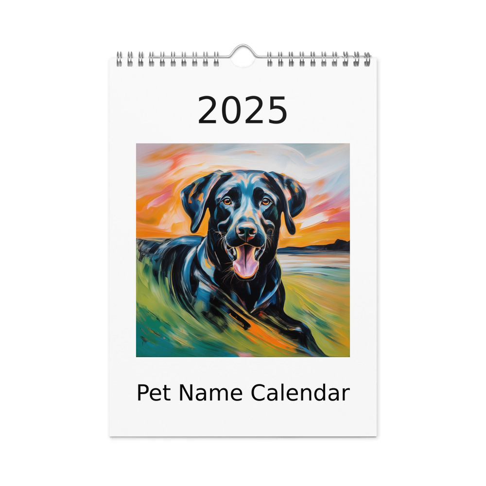 PugMug Custom Black Labrador Retriever Wall Calendar (2026)