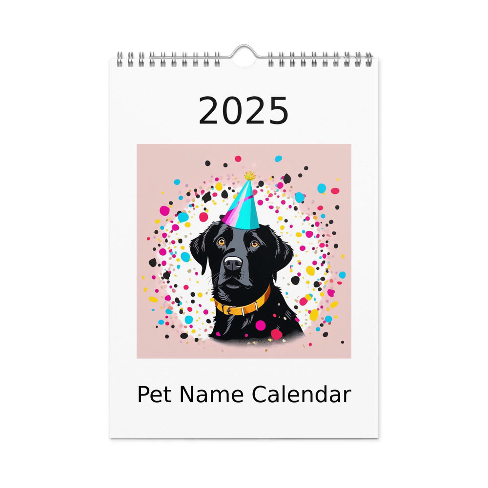 PugMug Custom Black Labrador Retriever Wall Calendar (2026)
