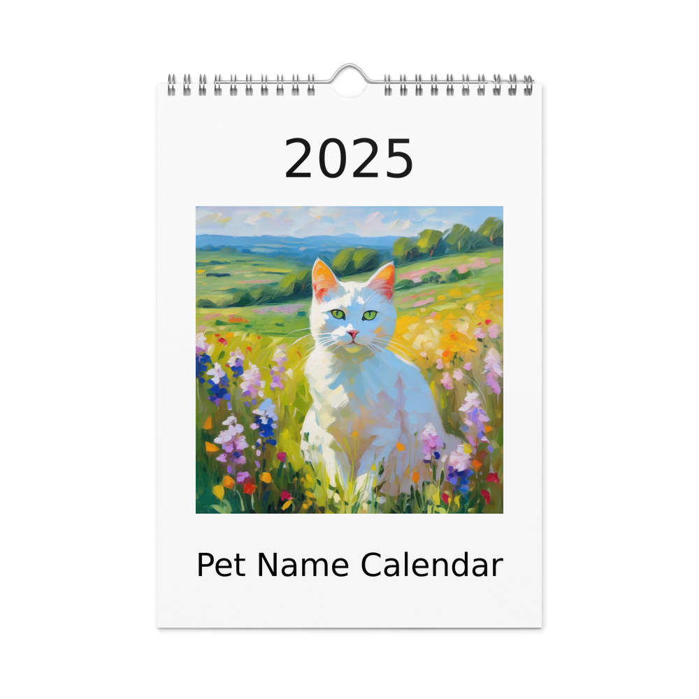 PugMug Custom White Companion Cat Wall Calendar (2026)