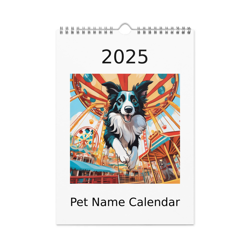 PugMug Custom Border Collie Wall Calendar (2026)