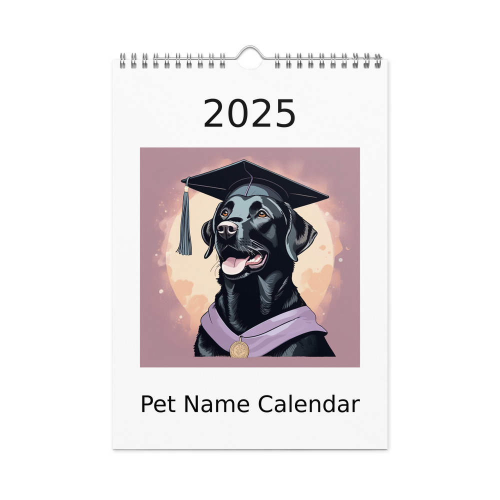 PugMug Custom Black Labrador Retriever Wall Calendar (2026)