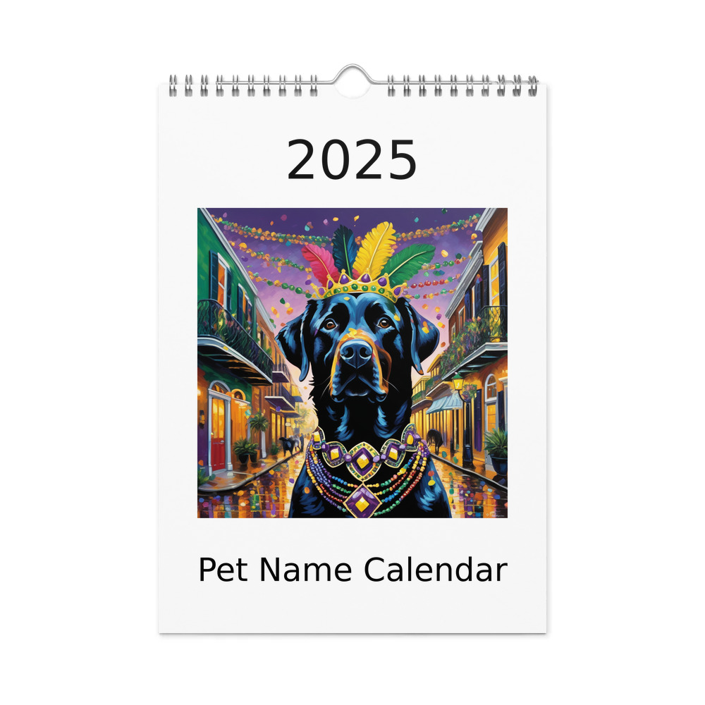 PugMug Custom Black Labrador Retriever Wall Calendar (2026)