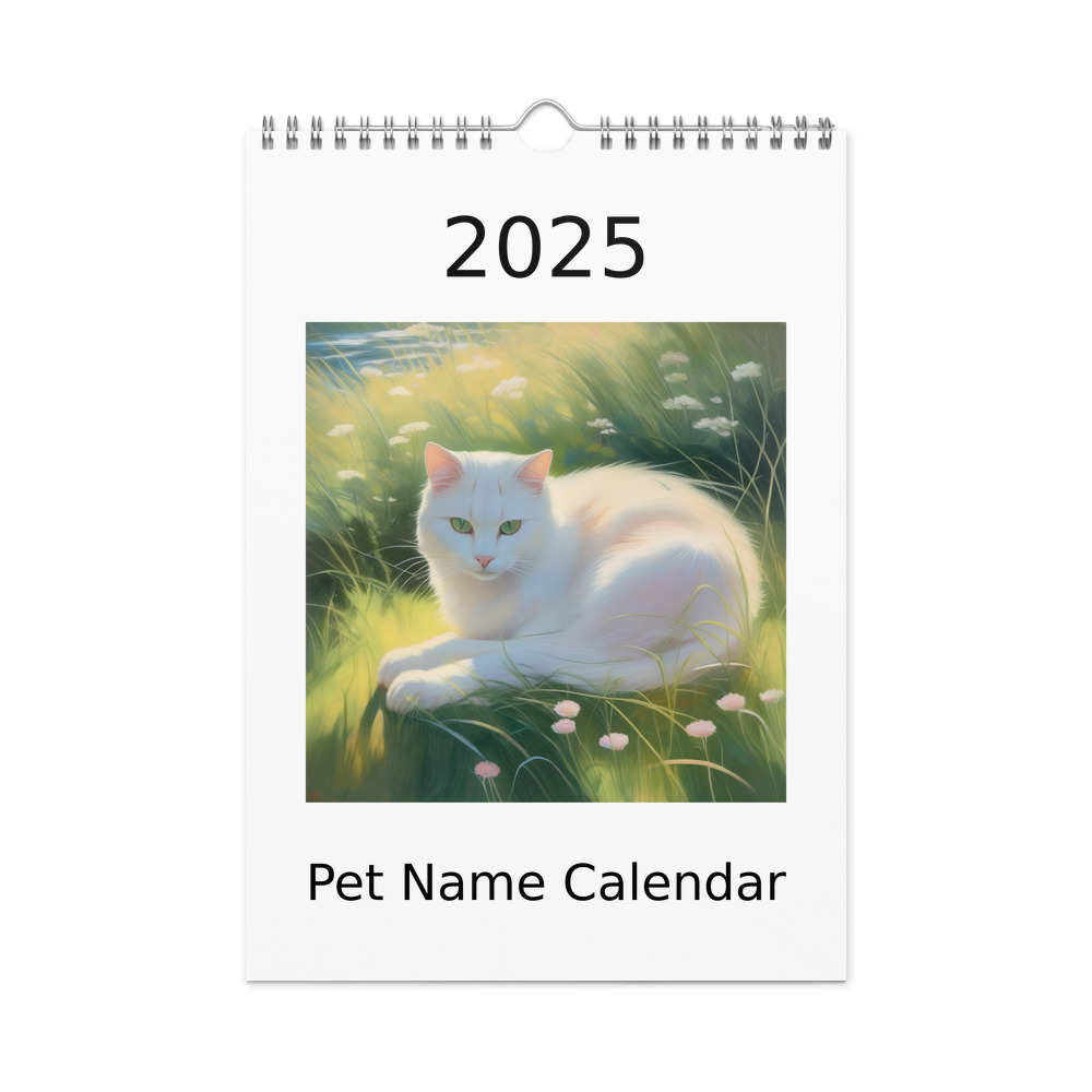 PugMug Custom White Companion Cat Wall Calendar (2026)