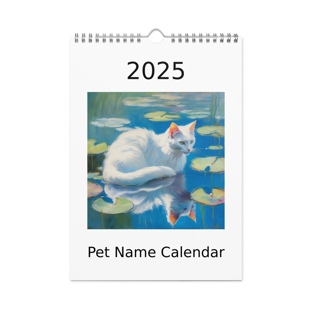 PugMug Custom White Companion Cat Wall Calendar (2026)