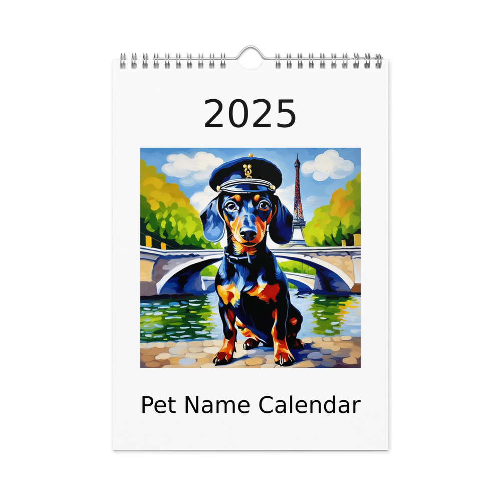 PugMug Custom Black Dachshund Wall Calendar (2026)