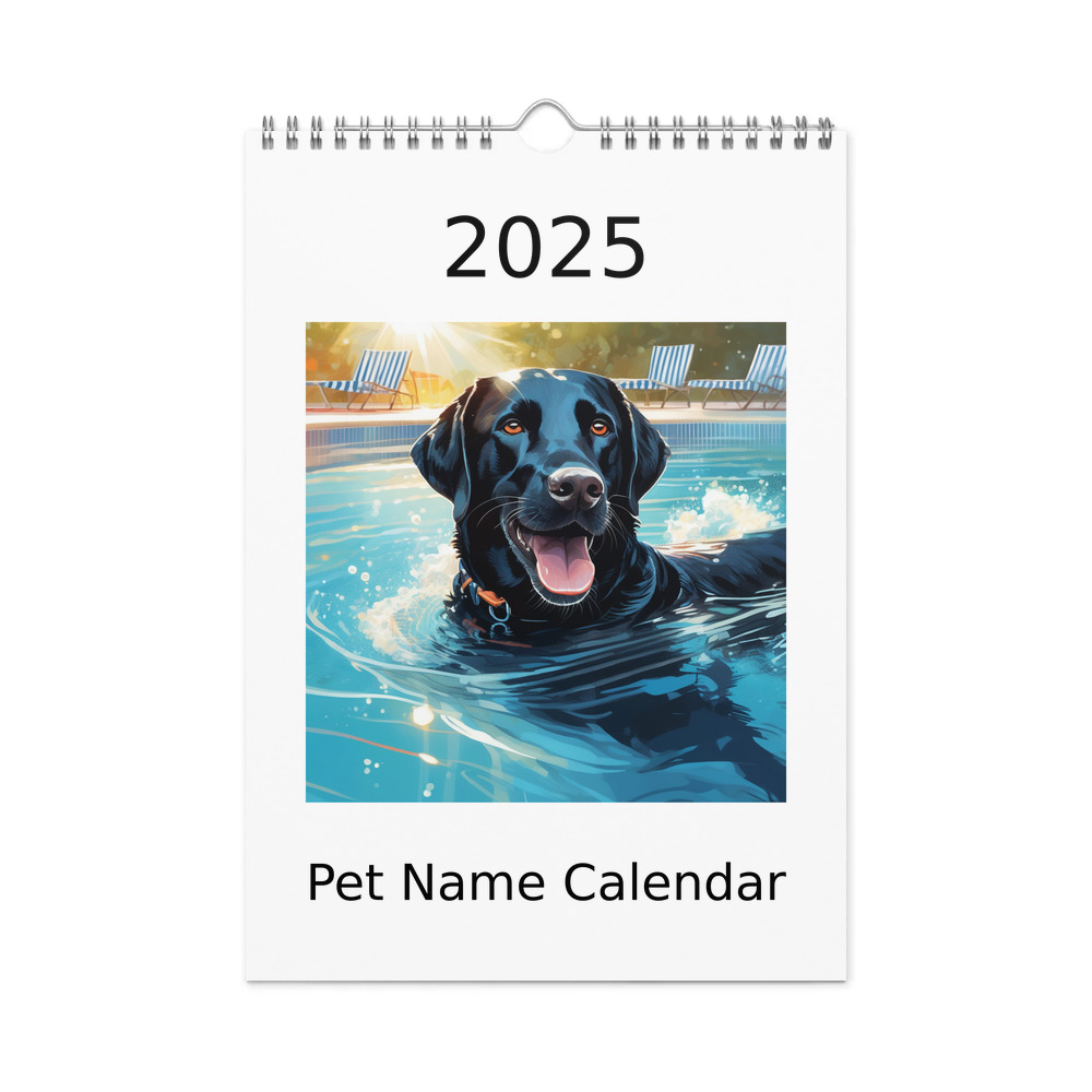 PugMug Custom Black Labrador Retriever Wall Calendar (2026)