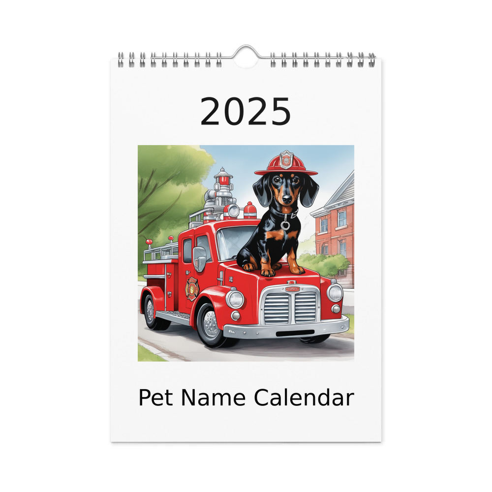 PugMug Custom Black Dachshund Wall Calendar (2026)