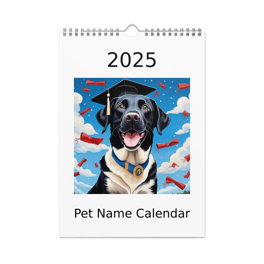 PugMug Custom Black Labrador Retriever Wall Calendar (2026)