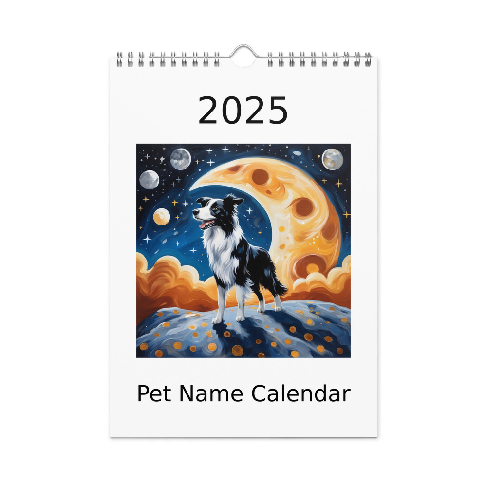 PugMug Custom Border Collie Wall Calendar (2026)