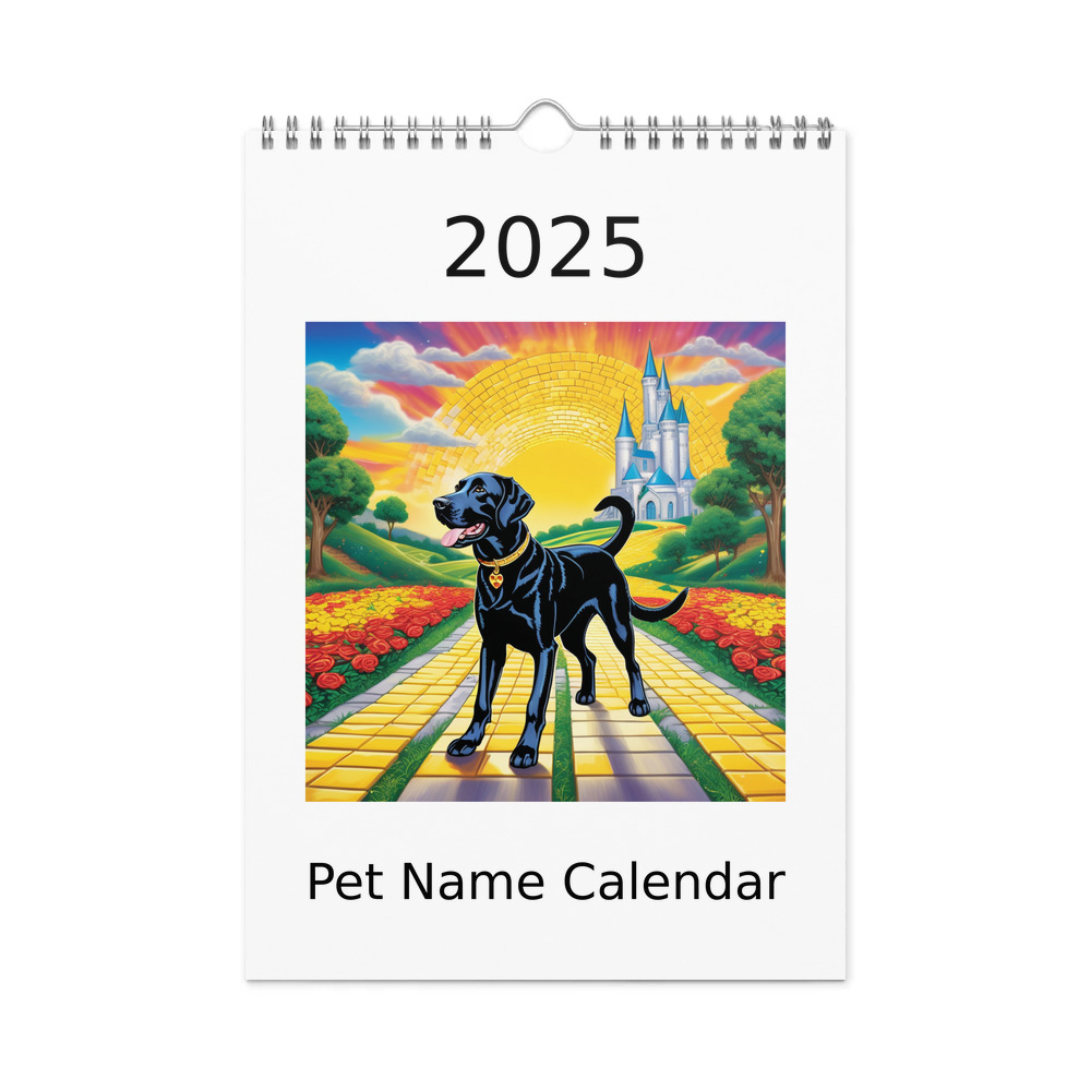 PugMug Custom Black Labrador Retriever Wall Calendar (2026)