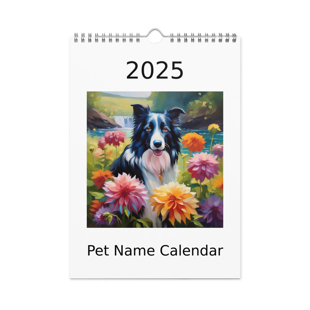 PugMug Custom Border Collie Wall Calendar (2026)
