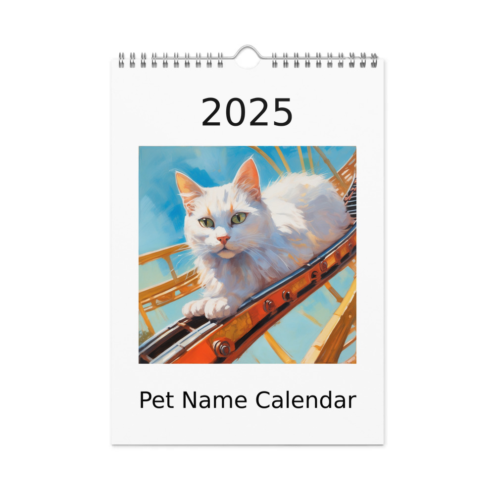 PugMug Custom White Companion Cat Wall Calendar (2026)