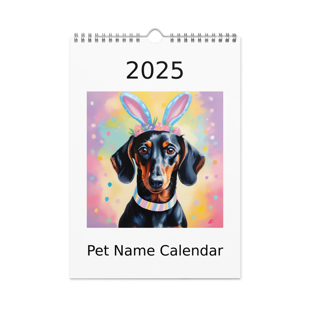 PugMug Custom Black Dachshund Wall Calendar (2026)