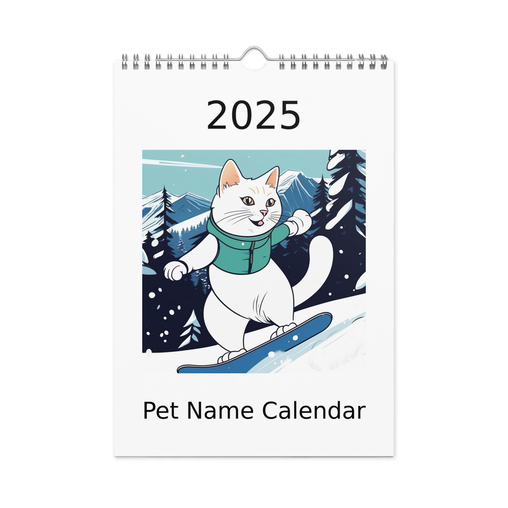 PugMug Custom White Companion Cat Wall Calendar (2026)