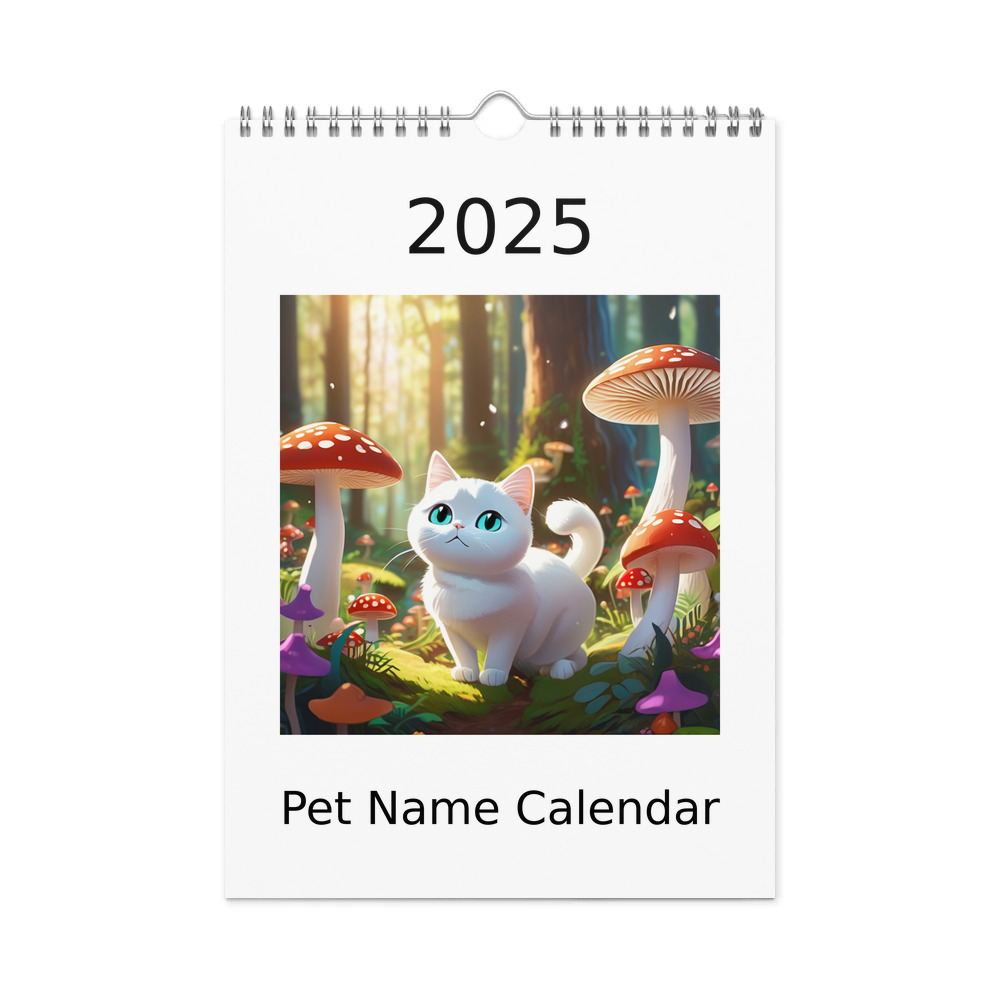 PugMug Custom White Companion Cat Wall Calendar (2026)