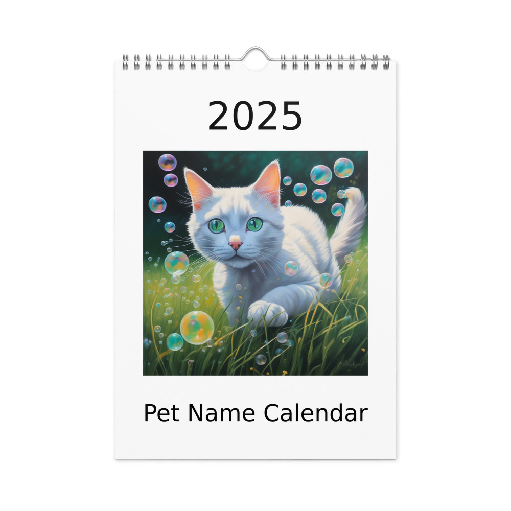 PugMug Custom White Companion Cat Wall Calendar (2026)