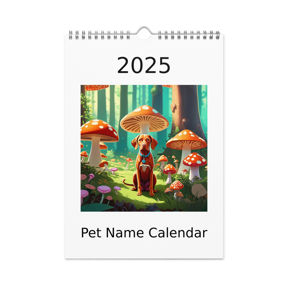 PugMug Custom Vizsla Wall Calendar (2026)