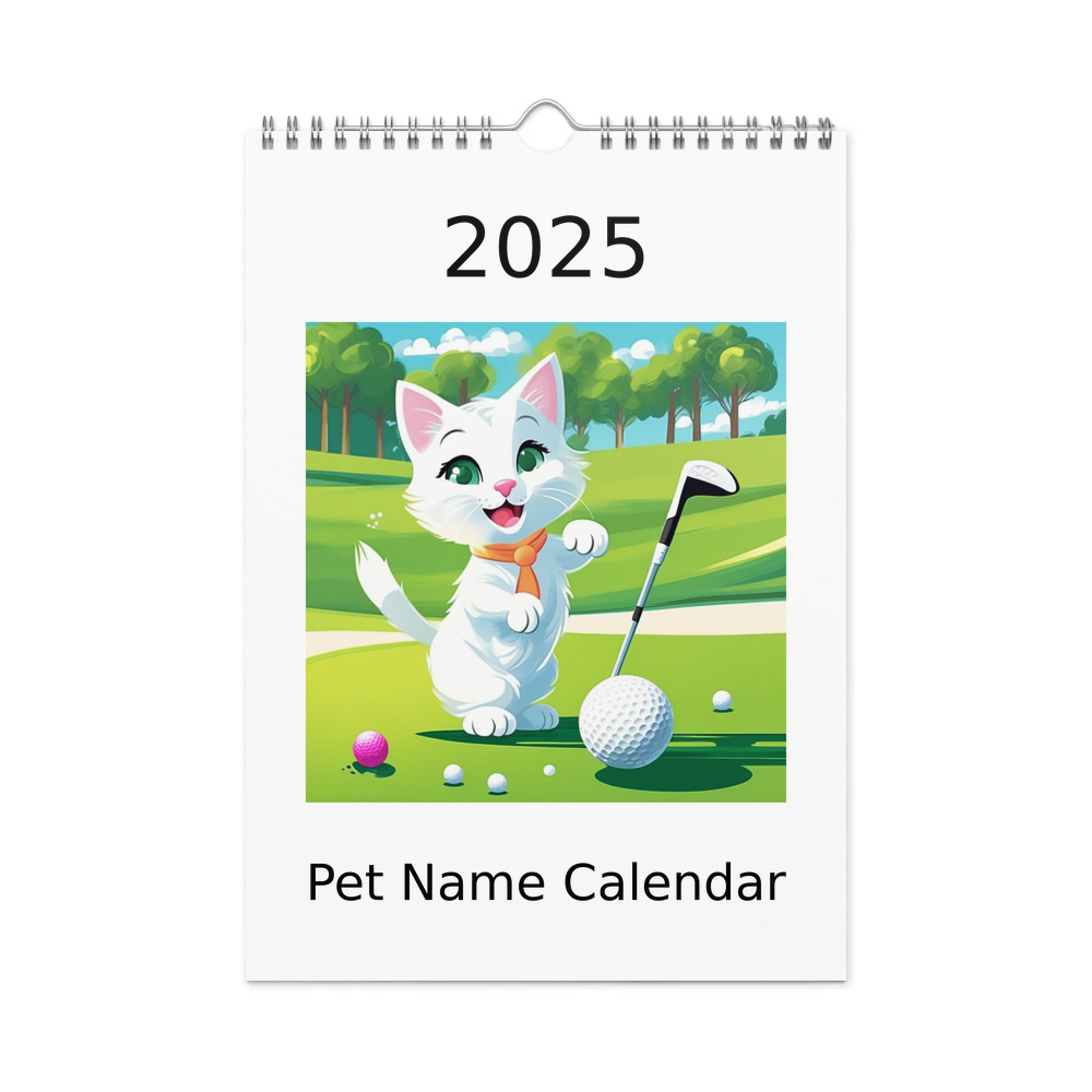 PugMug Custom White Companion Cat Wall Calendar (2026)