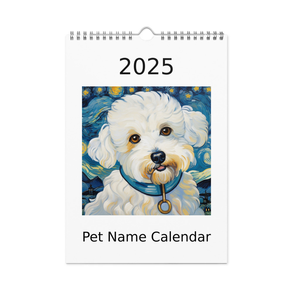 PugMug Custom Bichons Frise Wall Calendar (2026)