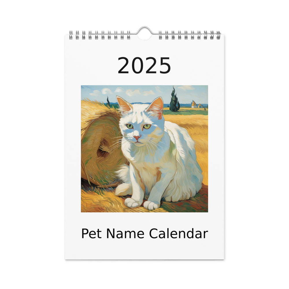 PugMug Custom White Companion Cat Wall Calendar (2026)