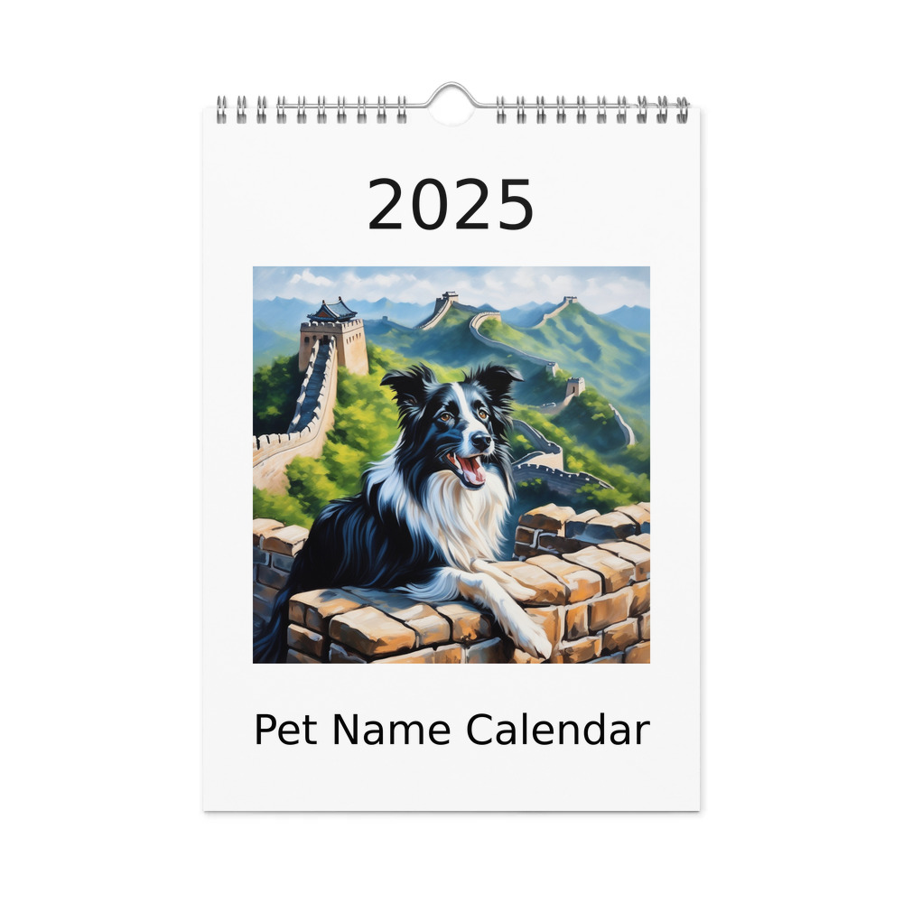 PugMug Custom Border Collie Wall Calendar (2026)